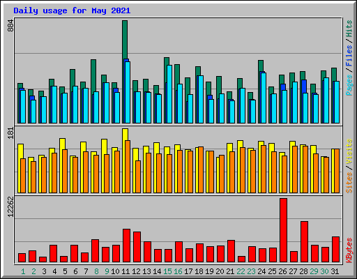 Daily usage for May 2021