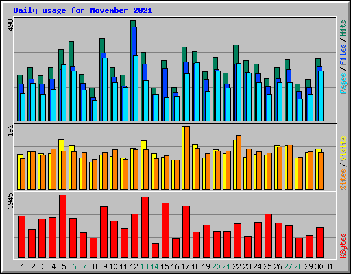 Daily usage for November 2021