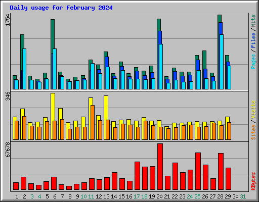 Daily usage for February 2024