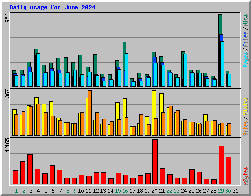 Daily usage for June 2024