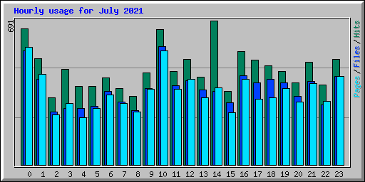 Hourly usage for July 2021