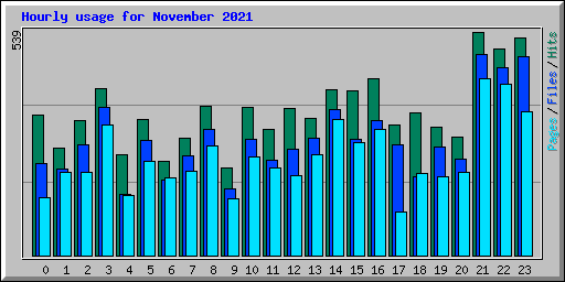 Hourly usage for November 2021