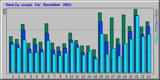 Hourly usage for December 2021