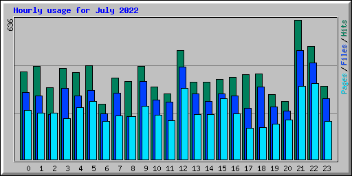 Hourly usage for July 2022